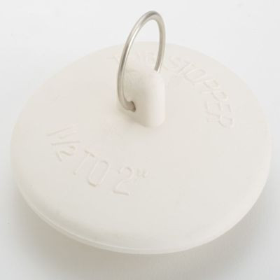 Rubber Tub Stopper, 1-1/2" To 2", White, Package Of 5
