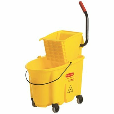 Rubbermaid Commercial Wavebrake 35 Qt. Side-Press Mop Bucket And Wringer, Yellow