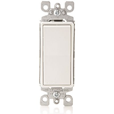 Leviton Decora 15 Amp Single Pole Rocker Ac Quiet Light Switch, White Package Of 10