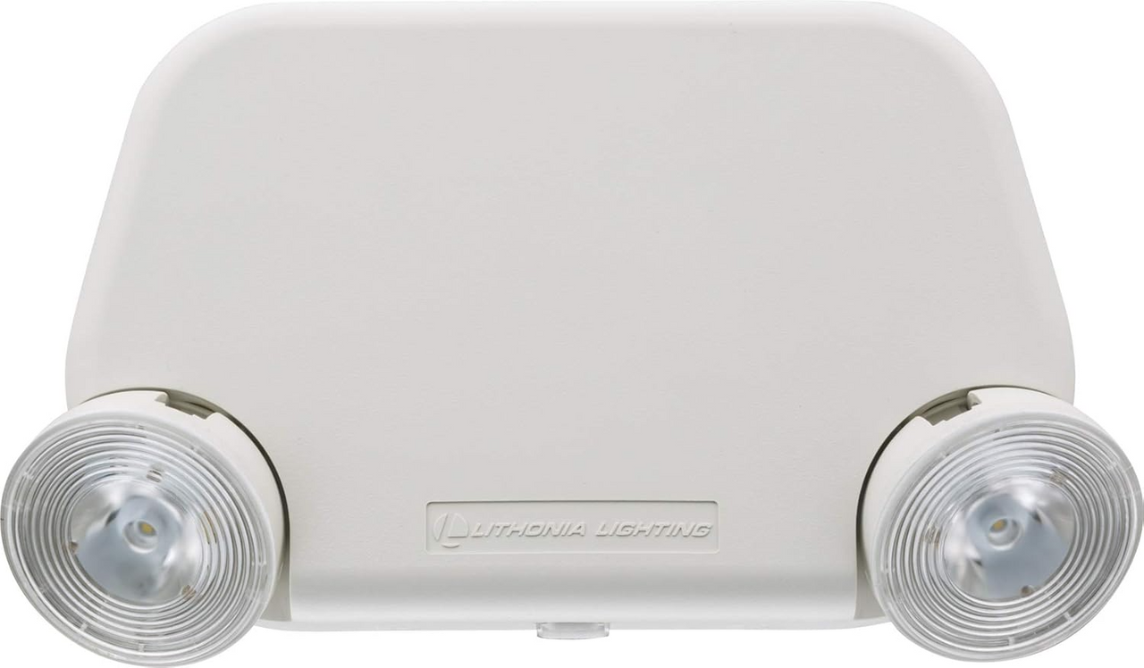 Lithonia Lighting Basics Low Profile Emergency Light, LED Emergency Lights for Business, Ceiling or Wall mount, White Thermoplastic, 120/277V Dual Voltage (EU2L M12)