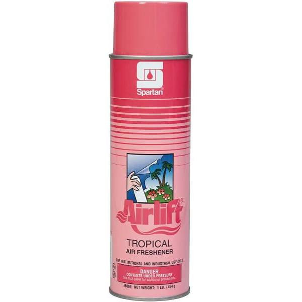 Spartan Aerosol Can Air Freshener Spray, Airlift Tropical, 16 Oz, Case Of 12