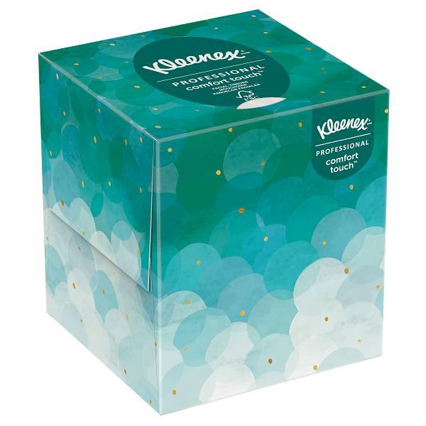 Kleenex Professional 2-Ply Upright Facial Tissue Cube Box, 36 Boxes-Case