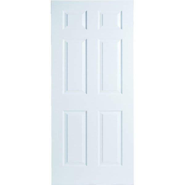 Masonite 34 In. X 80 In. 1.375 In. Primed 6-Panel Hollow Core Composite Slab Interior Door