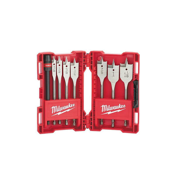 Milwaukee 8pc Flat Boring Bit 6" Universal Set