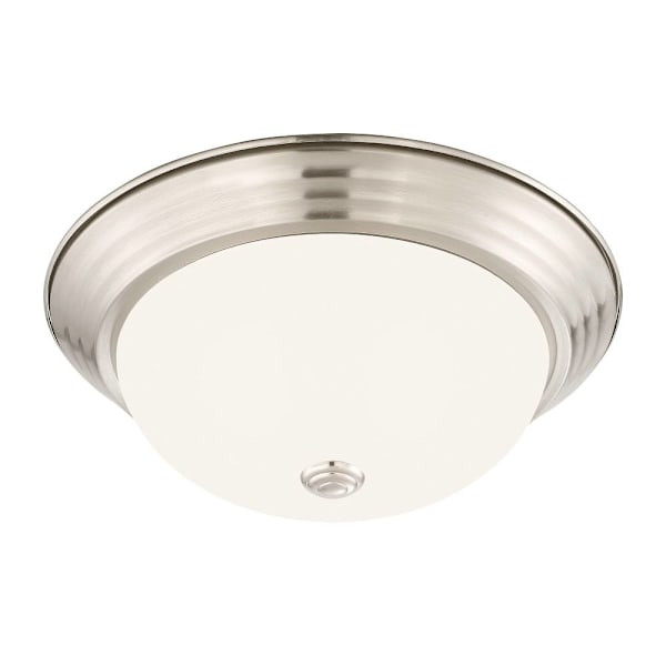 Seasons 16 In. 3-Light Bulb-Based Dome Flush Mount Fixture In Brushed Nickel