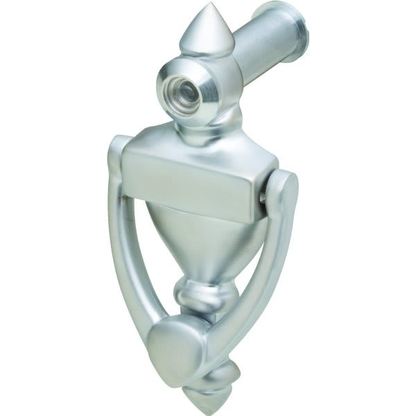 115-Degree 1/2-Inch Diameter Fire-Rated Glass Lens Door Viewer Knocker In Satin Chrome