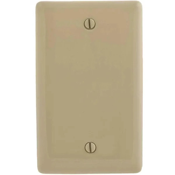 Hubbell 1-Gang Ivory Medium Size Box Mount Blank Wall Plate