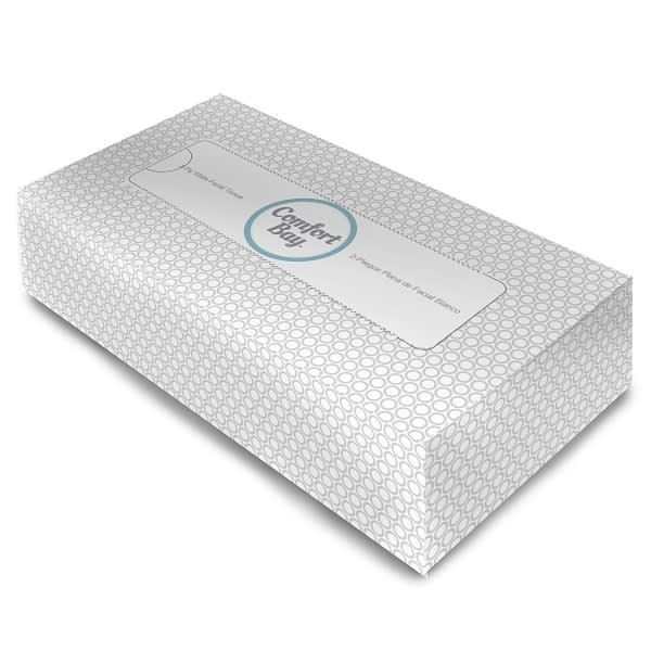 Comfort Bay Facial Tissue Flat Box, Case Of 30