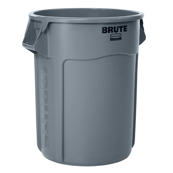 Rubbermaid Commercial BRUTE 55 Gal. Round Trash Can, Vented, Gray