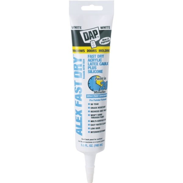 Dap 5.5 Oz Alex Fast Dry Caulk Plus Silicone (White) (6-Count)