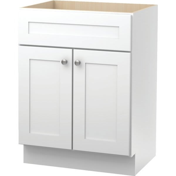 Seasons Bath Vanity Base Cabinet, 24wx34-1/2hx18d, White Finish
