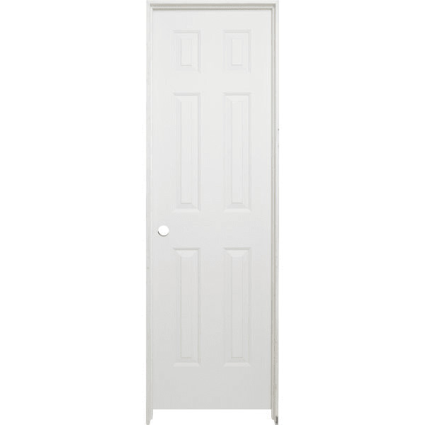 Masonite 34 In. X 80 In. X 4-9/16 In. Primed 6-Panel Single Prehung Interior Door Right Hand Split Jamb