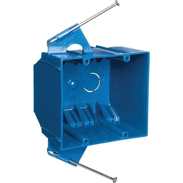 Carlon 2-Gang New Work PVC Switch/Outlet Wall Electrical Box (Blue)