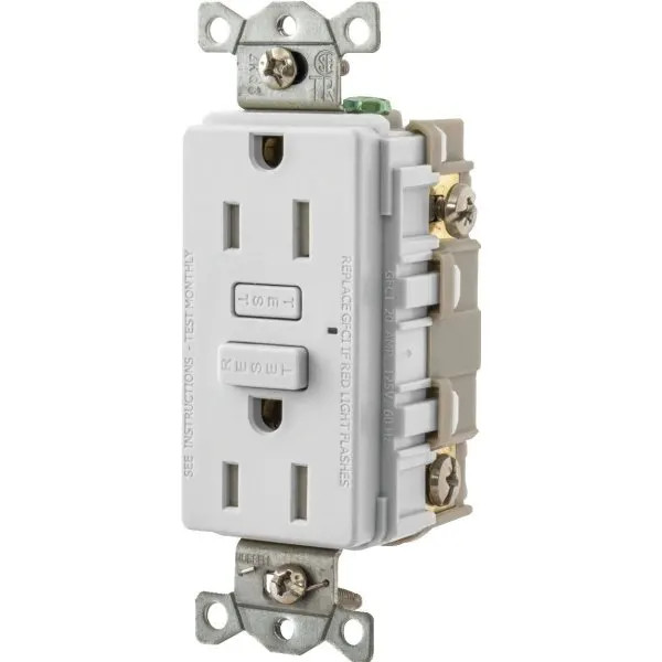 Hubbell 15 Amp 125 Volt Commercial Self-Test Tamper-Resistant Gfci Receptacle (White)