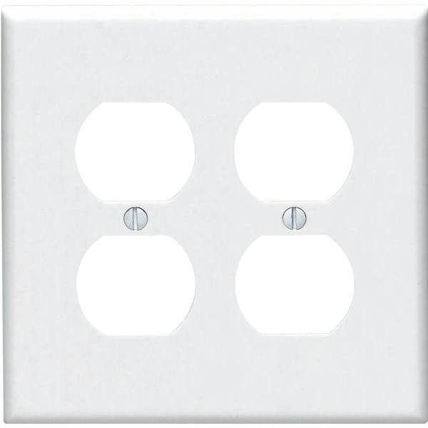 Leviton 2-Gang Duplex Outlet Wall Plate (White)