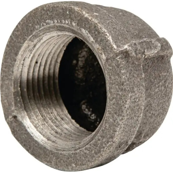 Mueller Streamline Black Malleable Iron Cap, 3/4"
