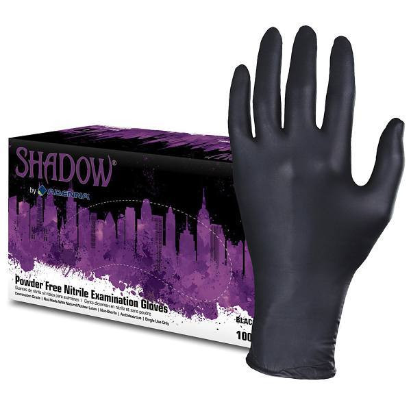 Adenna Shadow Nitrile Powder Free Exam Gloves, 6 Mil, Black, X-Large, Package Of 90