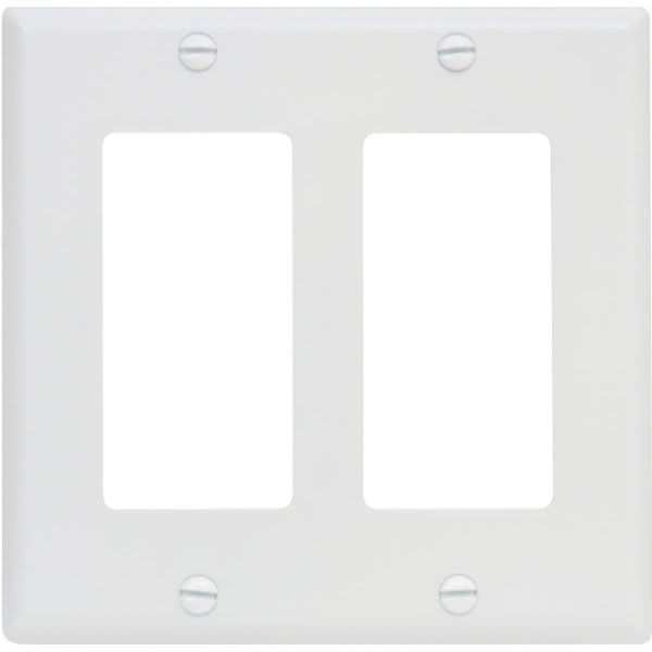Leviton White 2-Gang Decorator/Rocker Wall Plate
