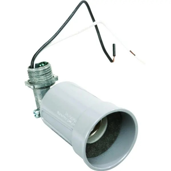 Hubbell One-Light Par 38 Lamp Holder Cast Aluminum Gray