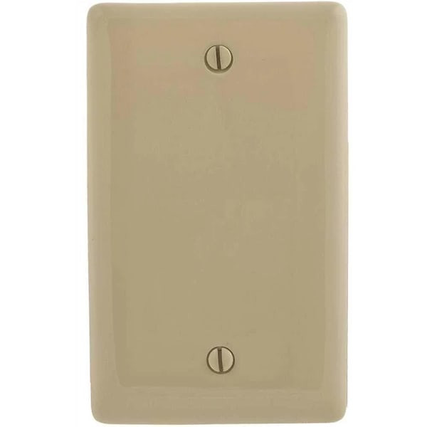 Hubbell 1-Gang Ivory Box Mount Blank Wall Plate