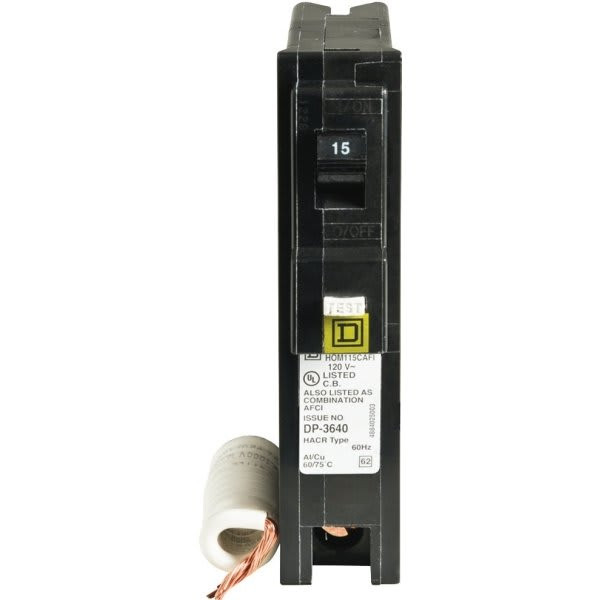 Square D Homeline 15 Amp Single-Pole Combination Arc Fault Circuit Breaker