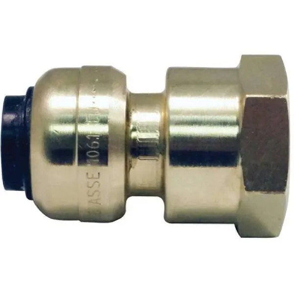 Tectite 3/8 In. Brass Push-To-Connect X 1/2 In. Female Pipe Thread Reducing Adapter