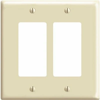 Hubbell 2-Gang Polycarbonate Decorator Wall Plate (25-Pack) (Ivory)