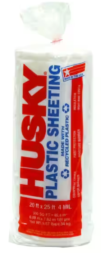 20 ft. x 25 ft. Clear 4 mil Plastic Sheeting