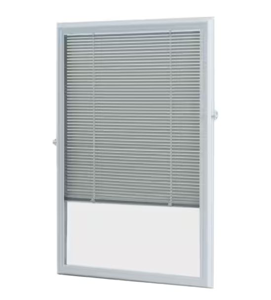 White Cordless Add-On Blinds for Raised Frame Doorglass 21-3/4 in. Width x 37-3/4in. Height