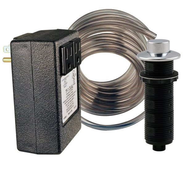 Westbrass Sink Top Air Switch/Dual Outlet Box, Polished Chrome