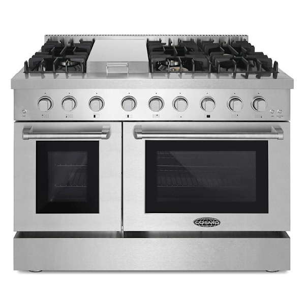 Cosmo 48" Lumin Collection 6.7 Cu Ft Double Oven Dual Fuel Range Ss