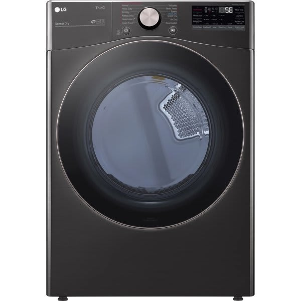 Lg 7.4-Cu. Ft. Front Load Electric Dryer With Turbosteam & Built-In Intelligence, Black Steel