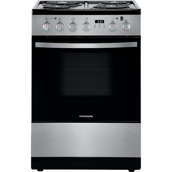 Frigidaire 24" 1.9 Cu. Ft. 4-Burner Element Freestanding Electric Range With Hidden Bake, Stainless Steel FFEH2422US