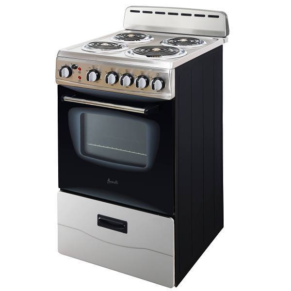 Avanti PRO 20 In. 2.1 Cu. Ft. Coil Electric Freestanding Range, Manual Clean, Stainless Steel, ADA
