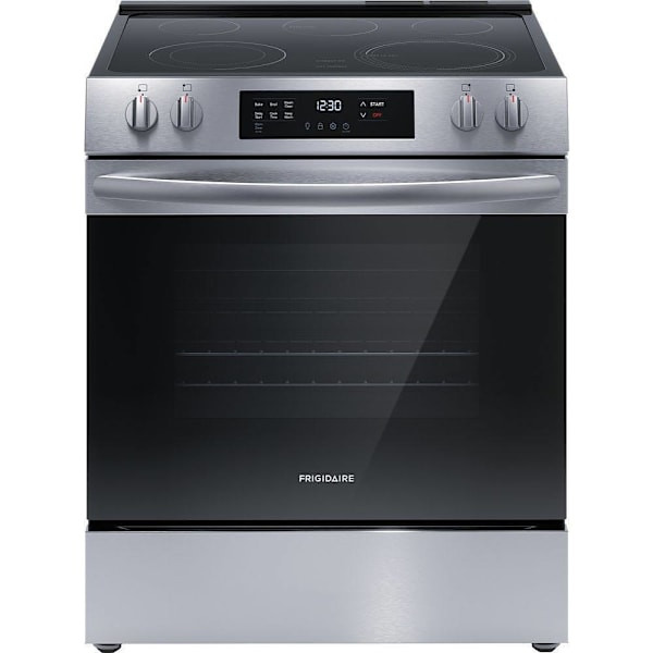 Frigidaire 30" 5.3 cu. ft. 5-Burner Element Slide-In Electric Range With Even Temp And Steam Clean, Stainless Steel, ADA