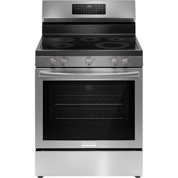 Frigidaire Gallery 30" 5.3 Cu. Ft. 5-Burner Element Freestanding Electric Range With Air Fry And No Preheat, Stainless Steel