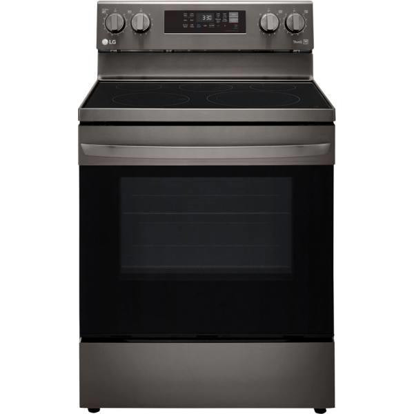 Lg 6.3-Cu Ft Electric Smart Range  Black Stainless Steel