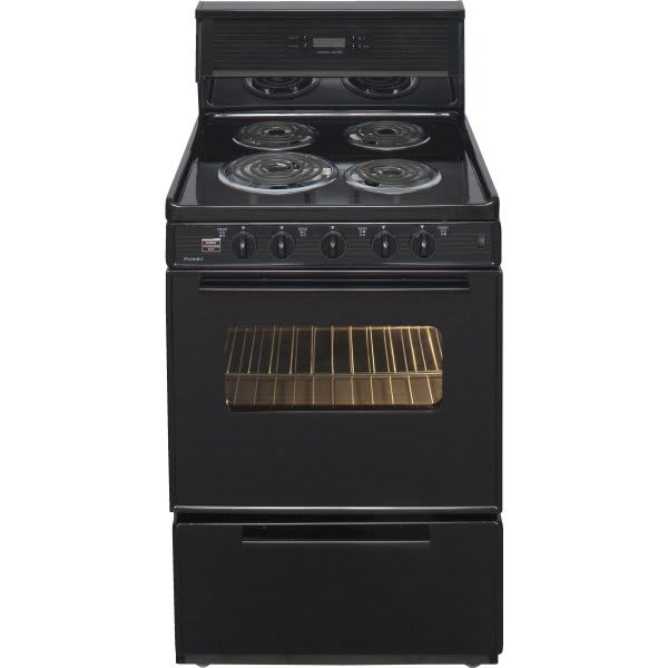 Premier 24 In 2.9 Cu Ft Electric Coil Range W/ Electronic Clock/Timer (Black)