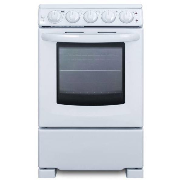 Summit Appliance 20 In. 2.3 cu. ft. Smooth Electric Slide-In Range, Manual Clean, White, ADA