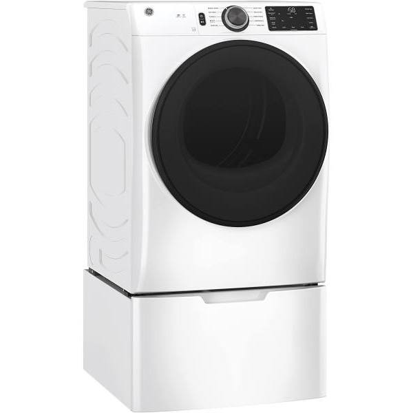 GE ENERGY STAR 7.8 cu. ft. Stackable SmartHQ Front Load Gas Dryer, White, ADA