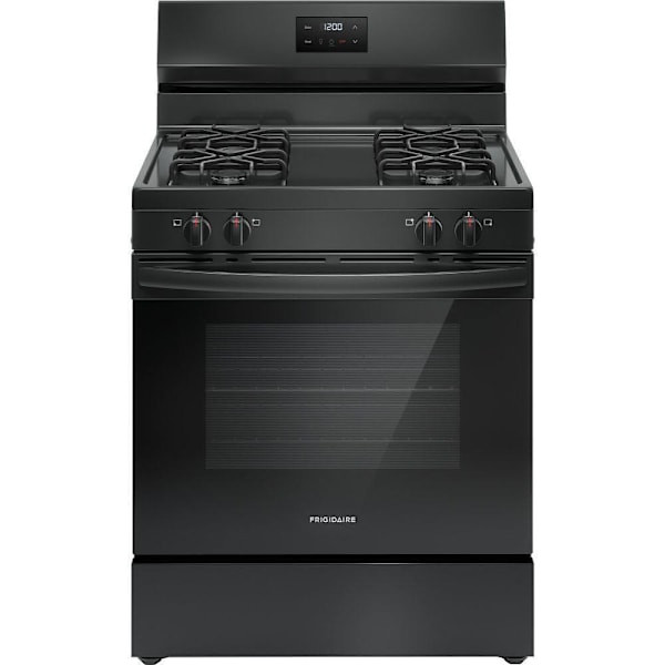 Frigidaire 30" 5.1 Cu. Ft. 4-Burner Freestanding Gas Range With Even Baking Technology, Black