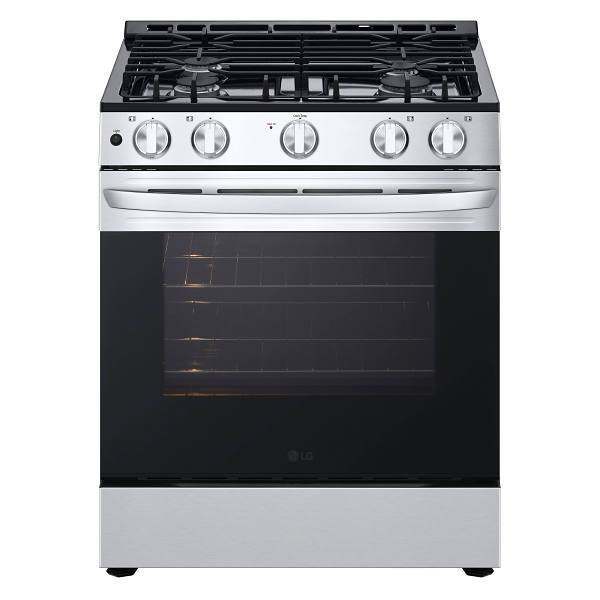 LG 30 In. 5.8 cu. ft. 4 Burner Gas Slide-In Range With Super Boil And Easy Clean, Steam Clean, Stainless Steel, ADA