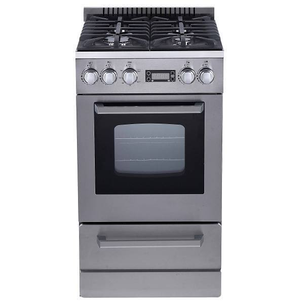 Avanti PRO Elite Series 20 In. 2.1 cu. ft. 4 Burner Gas Freestanding Range, Manual Clean, Stainless Steel, ADA