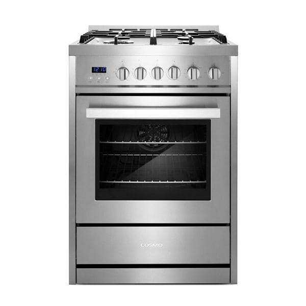 Cosmo 24" Nebula Collection 2.73 Cu Ft Gas Range 4 Burners Convection Oven Ss