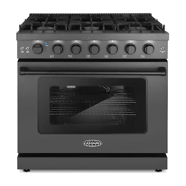 Cosmo 36" Haven Collection 6 Cu Ft Gas Range Convection Oven Black
