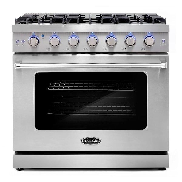 Cosmo 36" Haven Collection 6.0 Cu Ft Gas Range 6 Burners Convection Oven Ss
