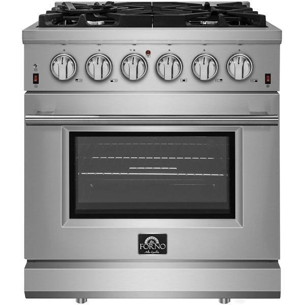 Forno Massimo 30 Inch Gas Range Stainless Steel, 5 Burners, 68,000 BTU