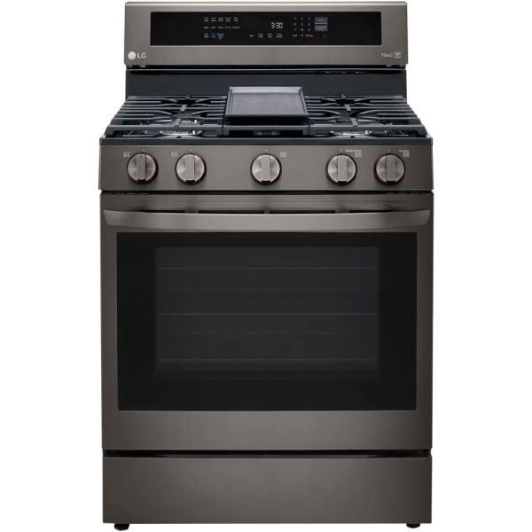 Lg 5.8-Cu Ft Gas Convection Smart Range, Black Stainless Steel
