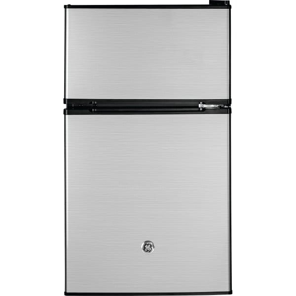 GE ENERGY STAR 3.1 cu. ft. COMPACT Refrigerator With Freezer, Stainless Steel, ADA