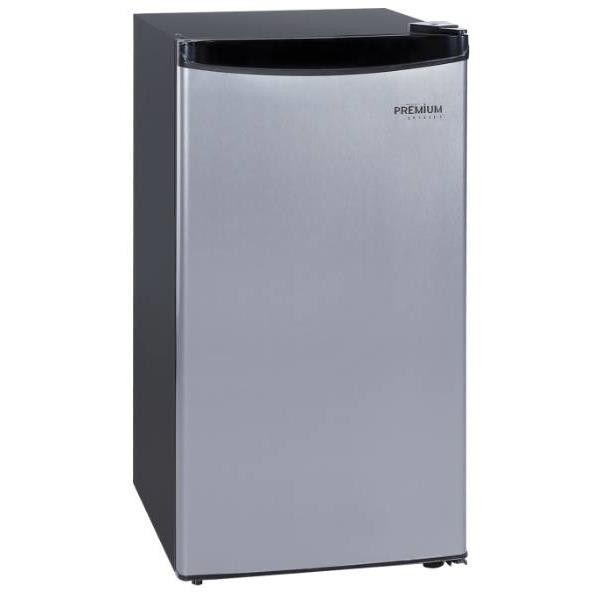 Premium Levella 3.2 Cu Ft Mini Fridge With Freezer, Black With Stainless Door